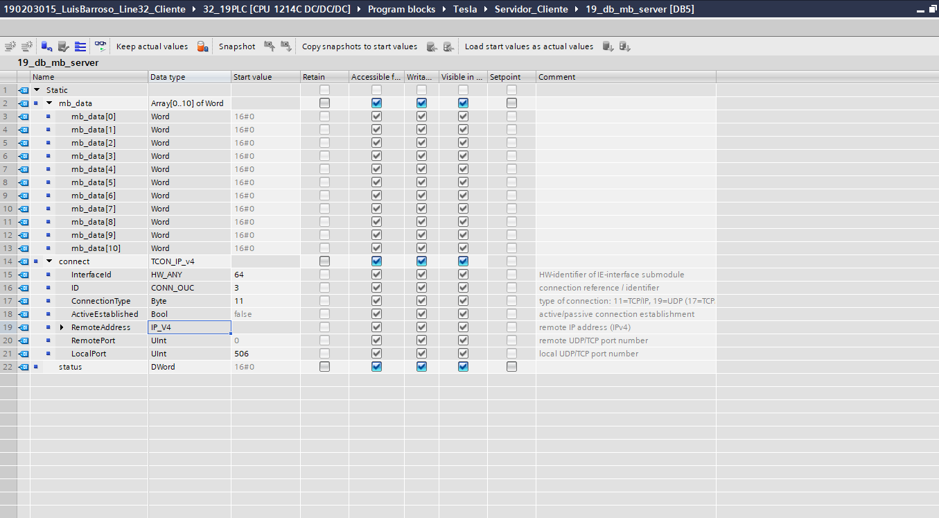 Data Block MB_Server (Tesla Scada